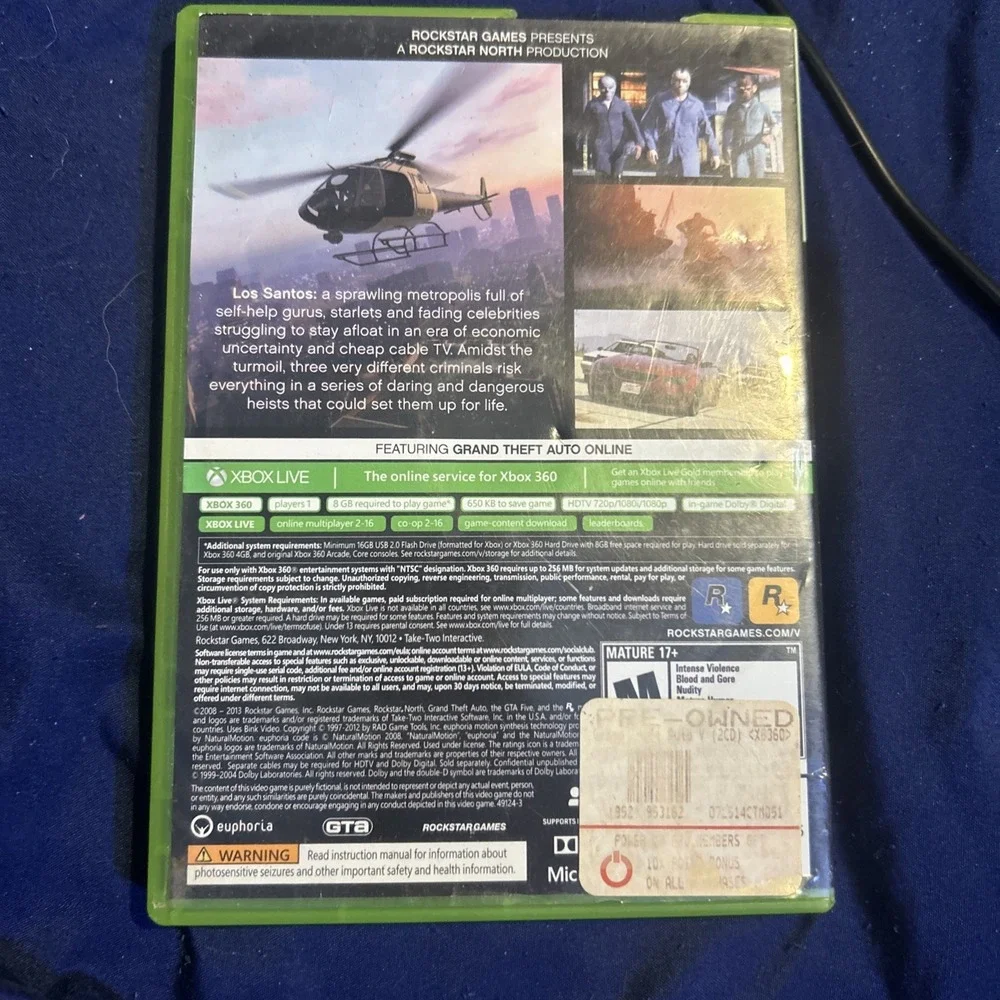Grand Theft Auto V Xbox 360 With Map